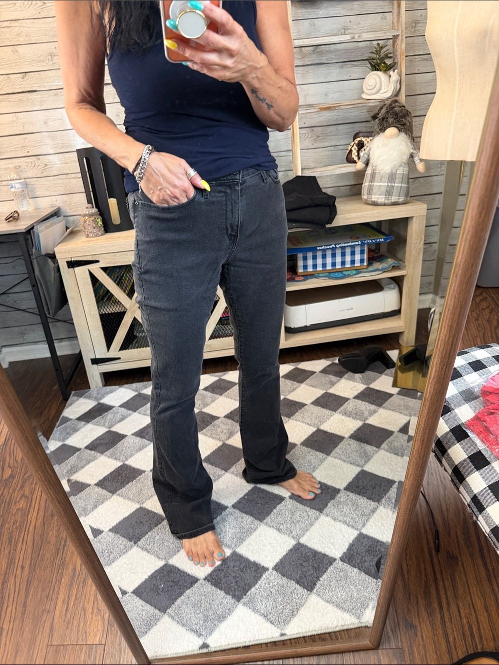 Levi’s Black Straight-Leg Denim Jeans 8Long